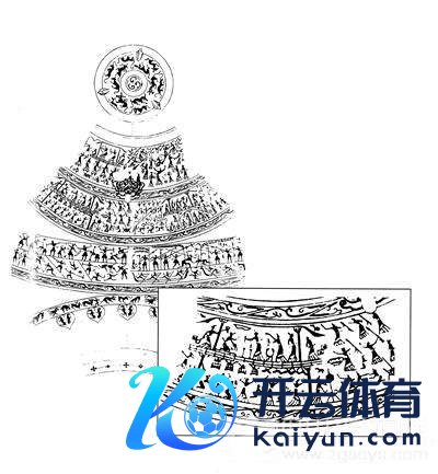 ▲成都出土的战国&ldquo;嵌错宴乐渔猎攻战纹铜壶&rdquo;