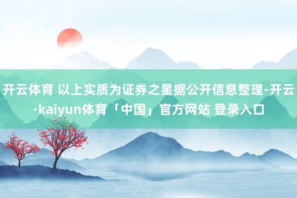 开云体育 以上实质为证券之星据公开信息整理-开云·kaiyun体育「中国」官方网站 登录入口