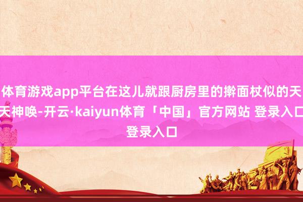 体育游戏app平台在这儿就跟厨房里的擀面杖似的天天神唤-开云·kaiyun体育「中国」官方网站 登录入口