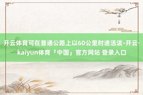 开云体育可在普通公路上以60公里时速活泼-开云·kaiyun体育「中国」官方网站 登录入口